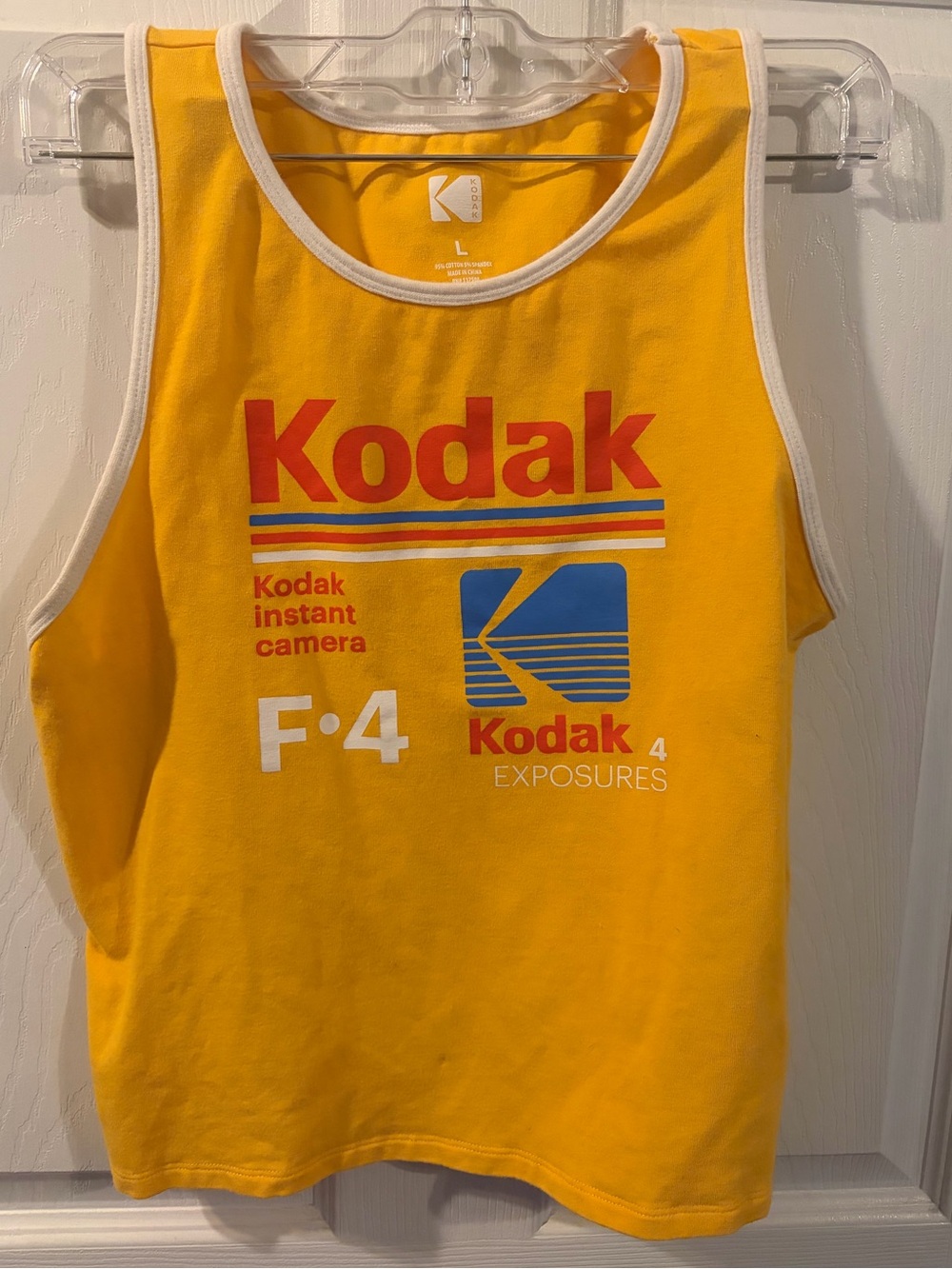 Kodak Yellow Women’s Tank Top with Retro Red & Blue Logo Size Large